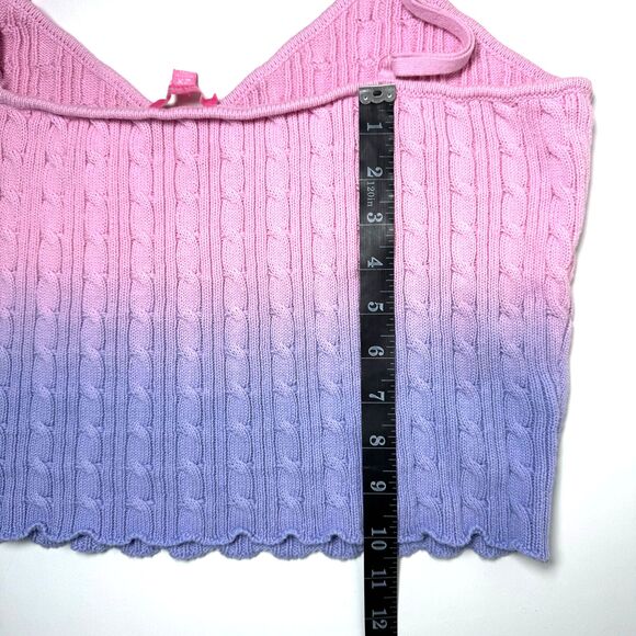 Sugar Thrillz x Dolls Kill Sweater Set 2X Pink Purple Ombre Cable Knit Y2K Fairy - Picture 12 of 14
